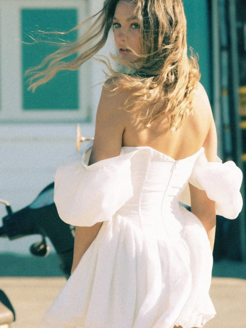 Adeirlina White Corset Coquette Mini Dress Size Small Engagement Graduation NEW - Picture 13 of 15